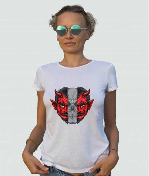 Дамска тениска с щампа Готика Skull and Devil - TShirtArtShop.com